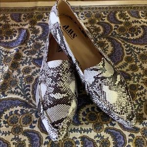 Black, White, Grey Snake Print Flats